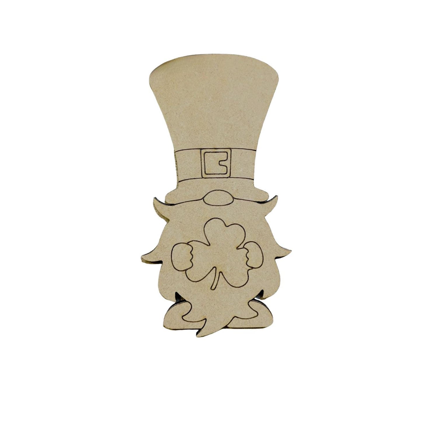 Small 2"-10" | Gnome Leprechaun Clover | St Patrick's Day Decor | Craft Wood Shapes | Spring Decor | DIY Crafts | Paint by Lines