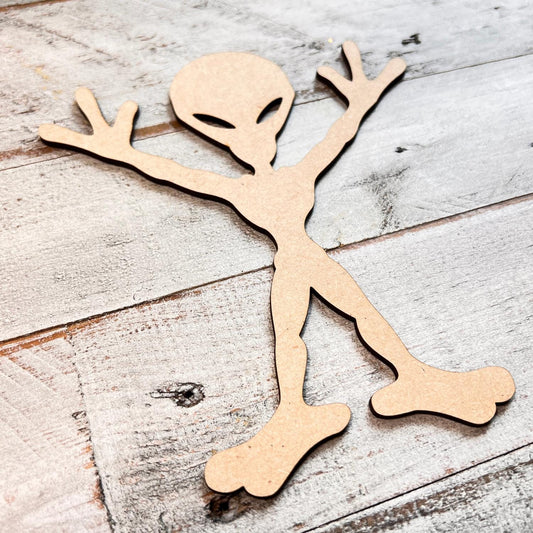 Small 2"-10", MDF Alien Man, Little Green Men, Wood Alien Cutout, Spaceman, Extraterrestrials, Martians Wood Decor, Unfinished Wood Crafts