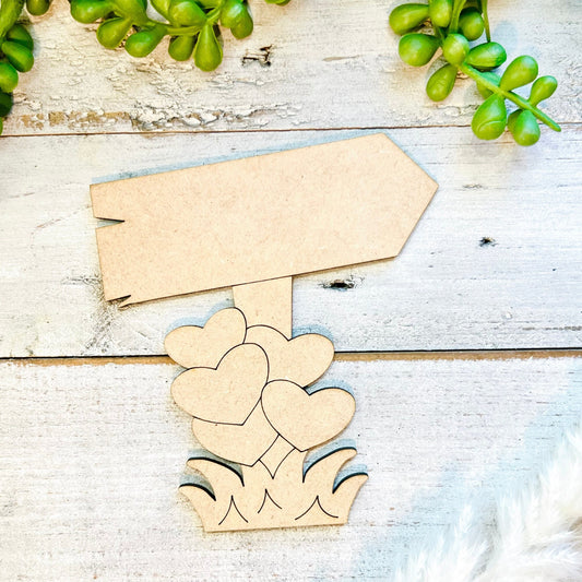 Small Wood Valentine Sign | Valentine Hearts | Wood Sign | Valentine Crafts | Paint by Line Crafts | Direction Sign | Wedding Sign