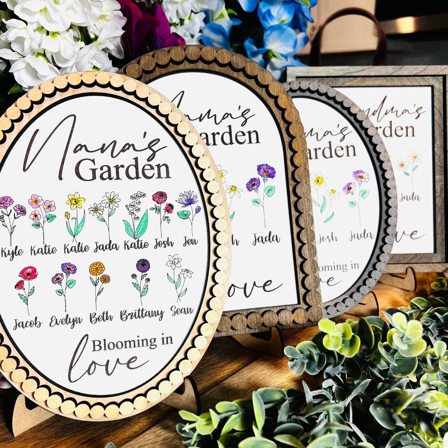 Mother's Day Personalized Gift | Grandma's Garden Sign | Mother's Garden Sign | Anniversary, Birthday, Christmas, Valentines Presents