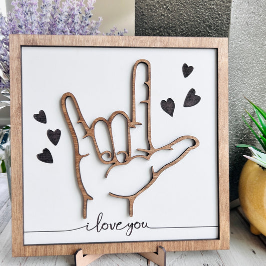 ASL Sign Language Sign for I Love You | 9 Colors | I Love You Sign | Gifts for Her | Gifts for Him | Valentine's Day Gifts