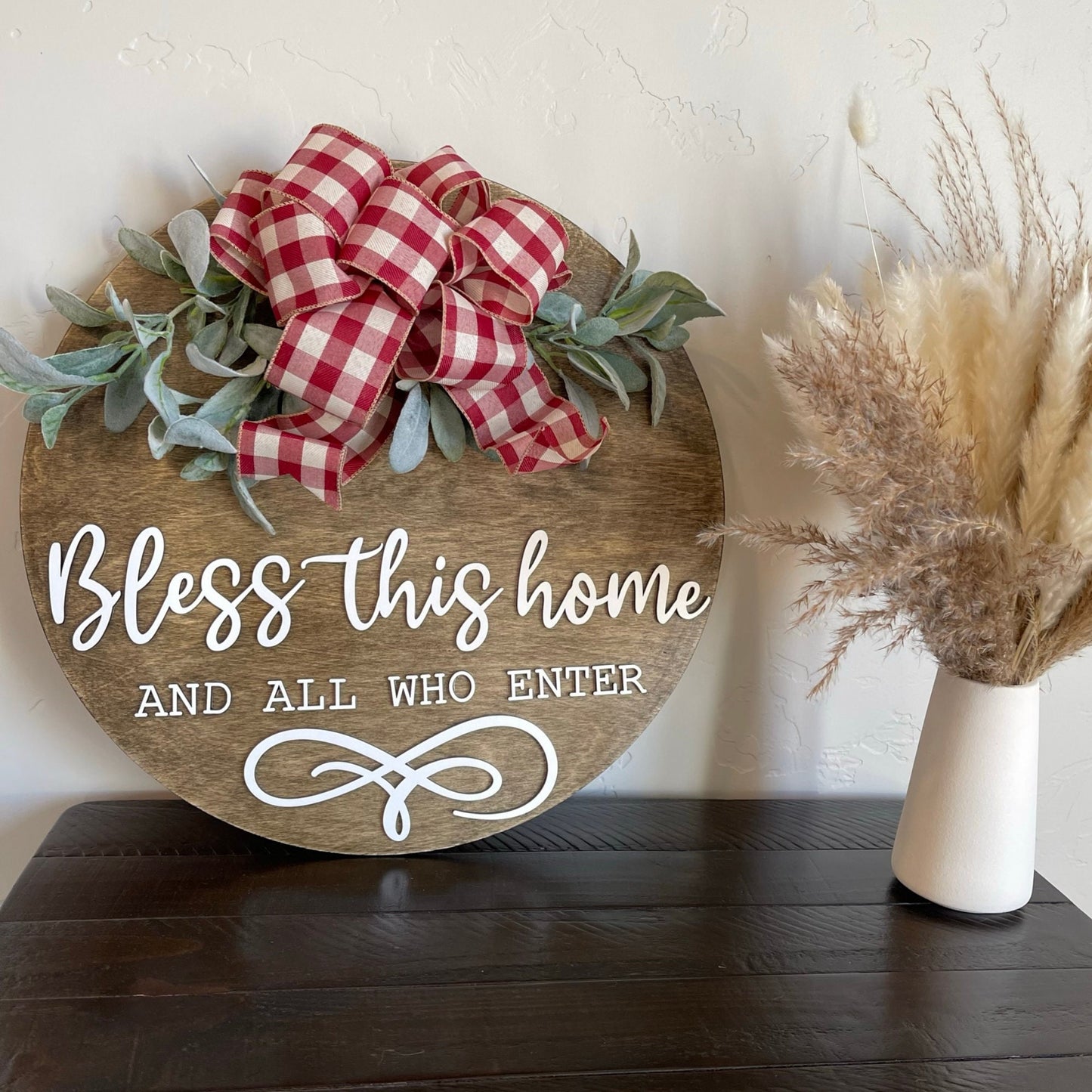 18" Door Hanger, Welcome Door Hanger, Wood Door Hanger