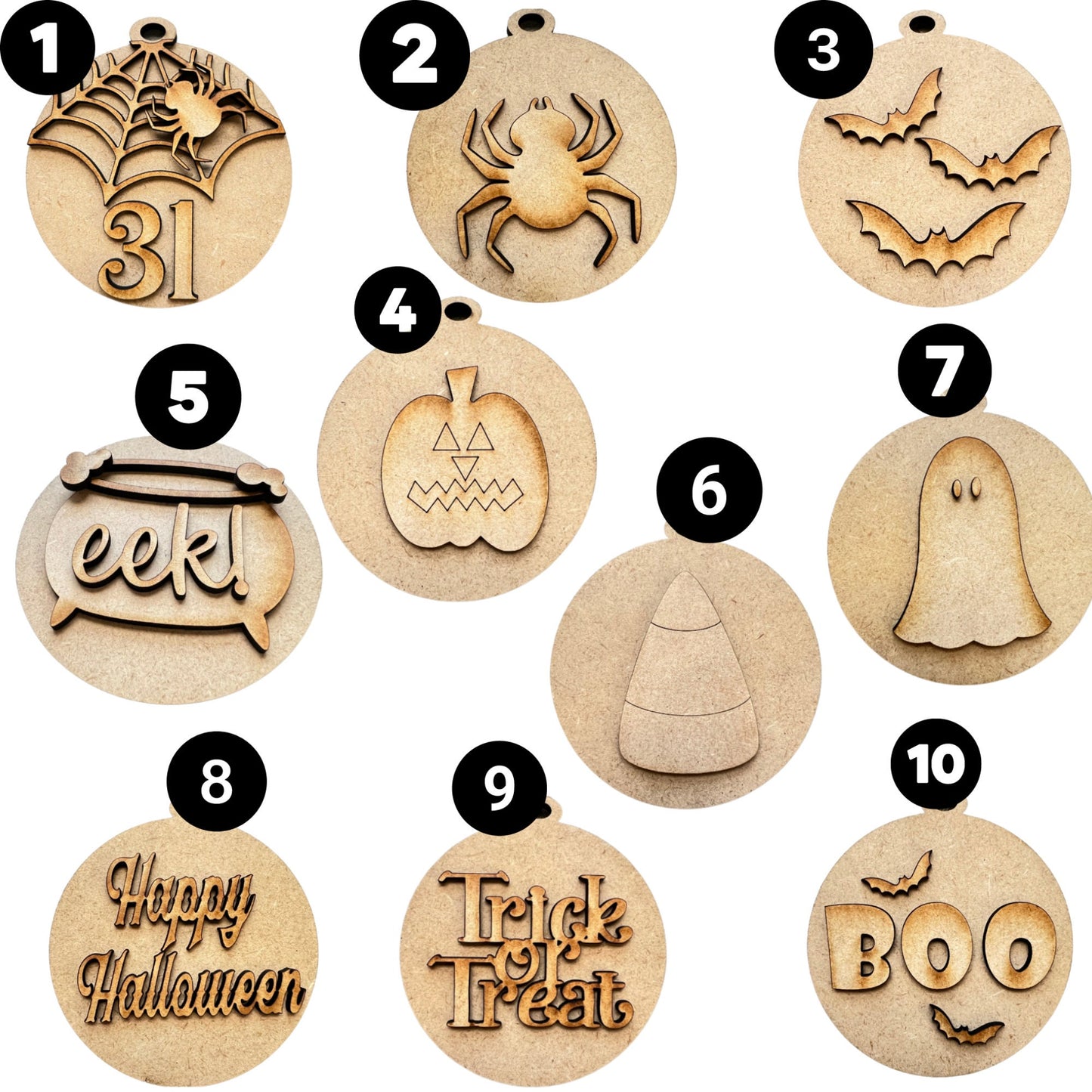 Unfinished Halloween Ornament Kit | Halloween Decor | Halloween Christmas Tree | Halloween Charms