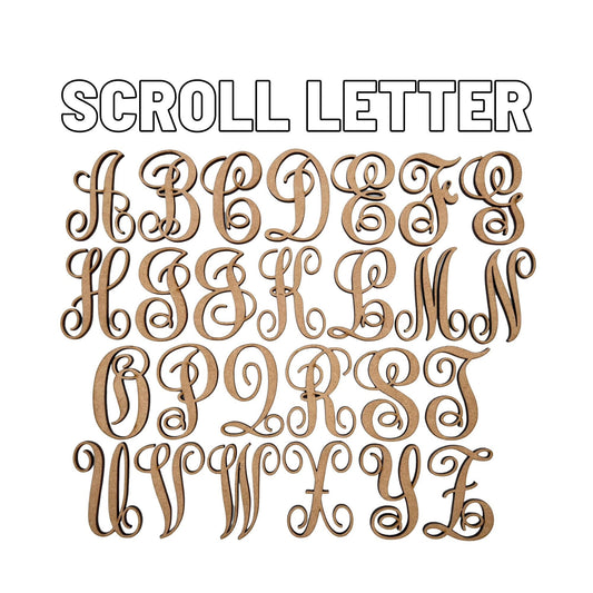 Scroll Monogram Wooden Letters