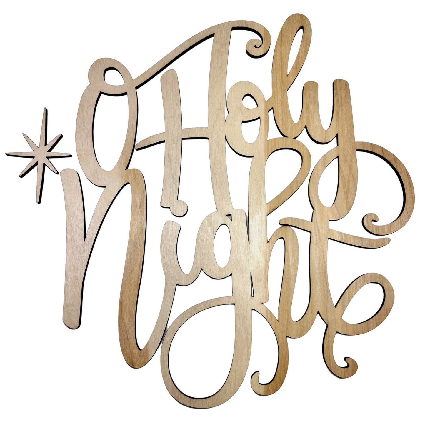 Large O Holy Night Connected Wood Cutout | Merry Christmas wood letter | Christmas wreath decor | Christmas Door hanger | Christmas Crafts |