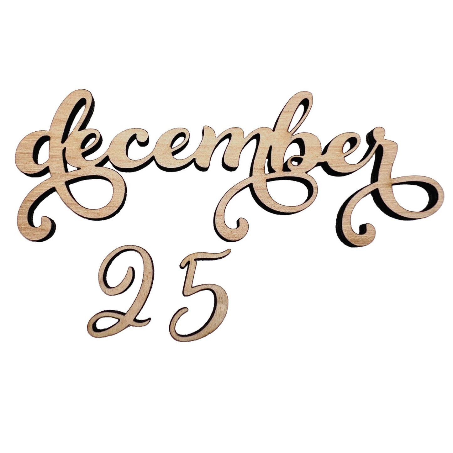 Large December 25 Wood Cutout - Christmas wood letter Number | Christmas wreath | Christmas Door hanger | Christmas Crafts |