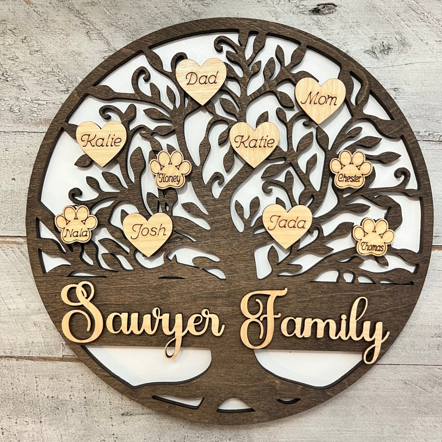 Family Tree | Personalized Family Tree Plaque | Grandkid Plaque | Our Family Plaque