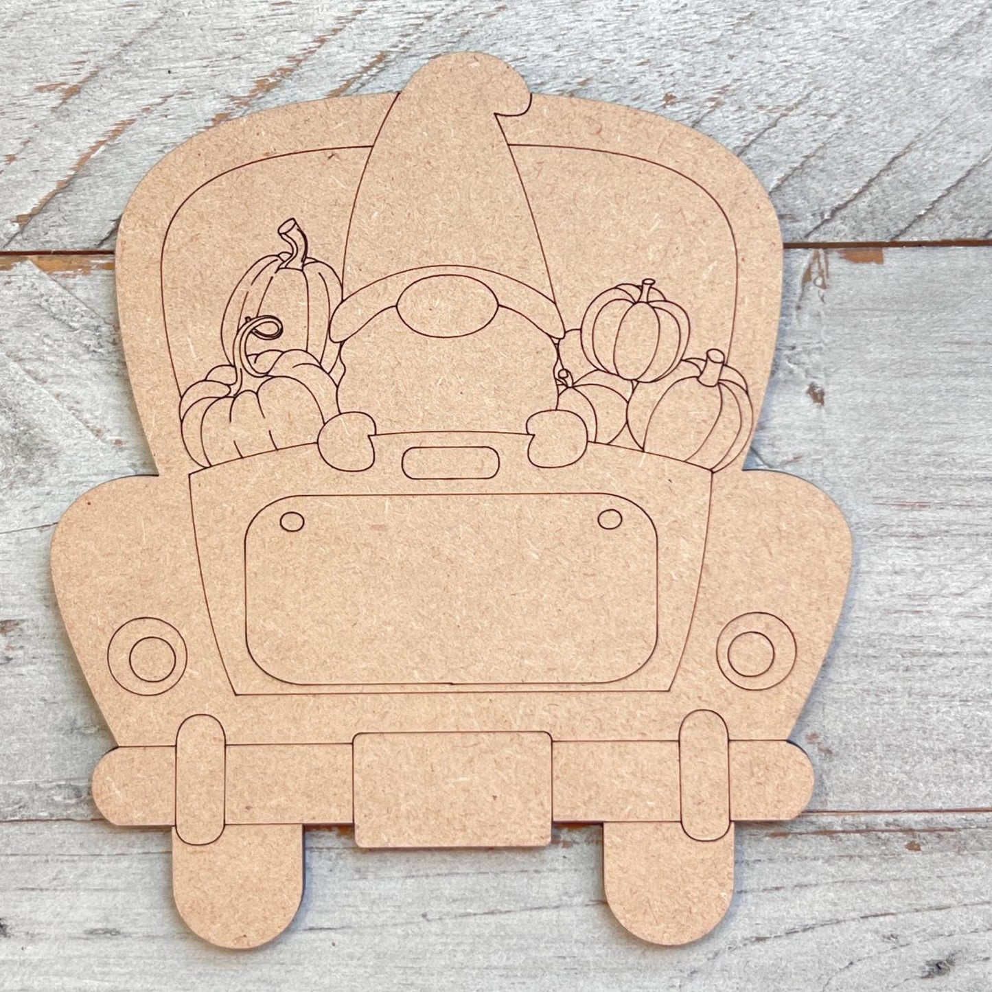 Fall Truck with Pumpkins and Gnome | Paint by Lines