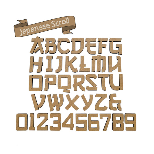 Japanese Scroll Wooden Letters