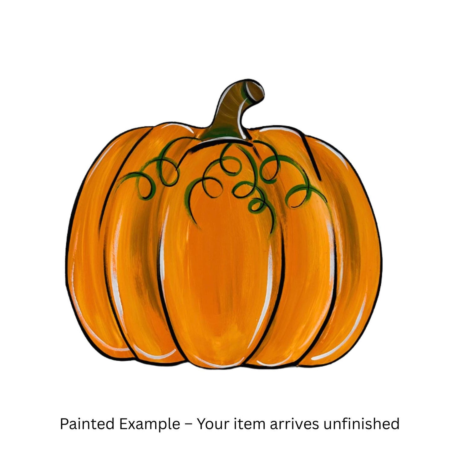 Fat Round Pumpkin Fall Wood Craft- Paint by line