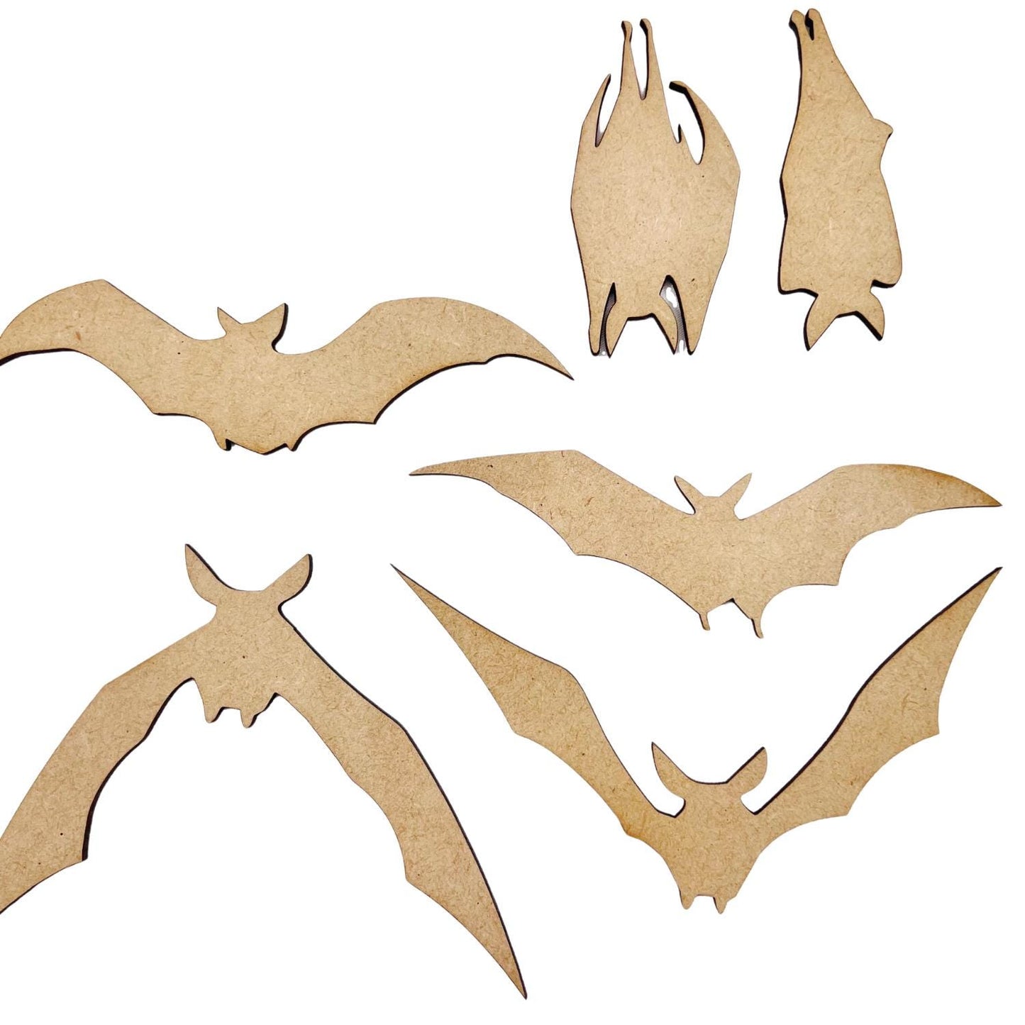 Large Wood Bats Halloween Craft | Wood Bat Cutout| Halloween Bats | Halloween Decor | Set of 6