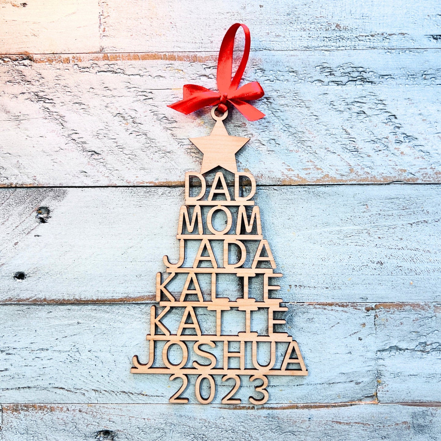 Christmas Name Tree Ornament | Personalized Family Name Ornament | Custom Christmas Tree Ornament | Handmade Tree Ornaments | Christmas Gift