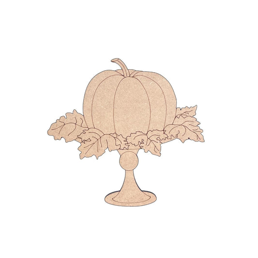 Fat Pumpkin with Leaves and Stem Fall Wood Craft- Paint by line