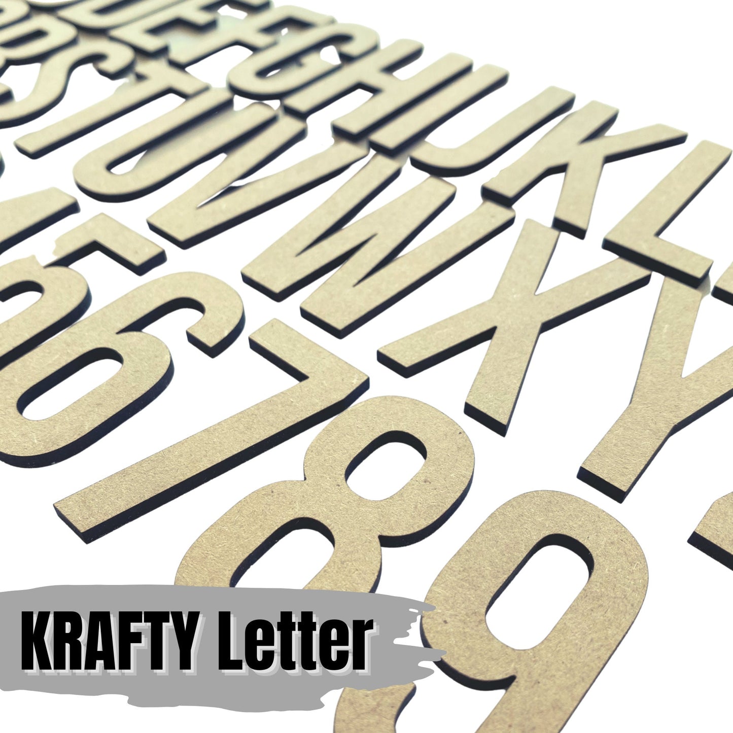 Large Krafty Letter | Wooden Basic MDF Letters | Unfinished Letters | Modern Style | Wood Cutouts | Classroom Decor | Alphabet Easy to Read