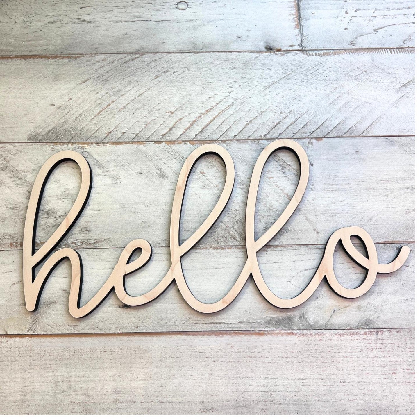 Hello Wood Word Cutout
