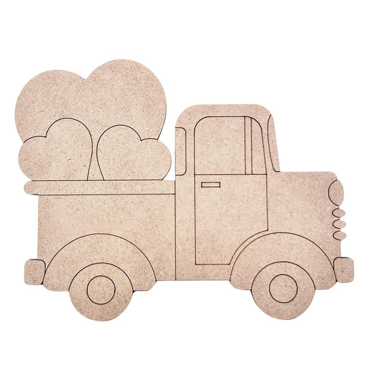 Large 12"-22" Valentine Truck | Valentine Crafts | Old Truck Wood Cutout | Valentine Decor | Paint by Line Crafts
