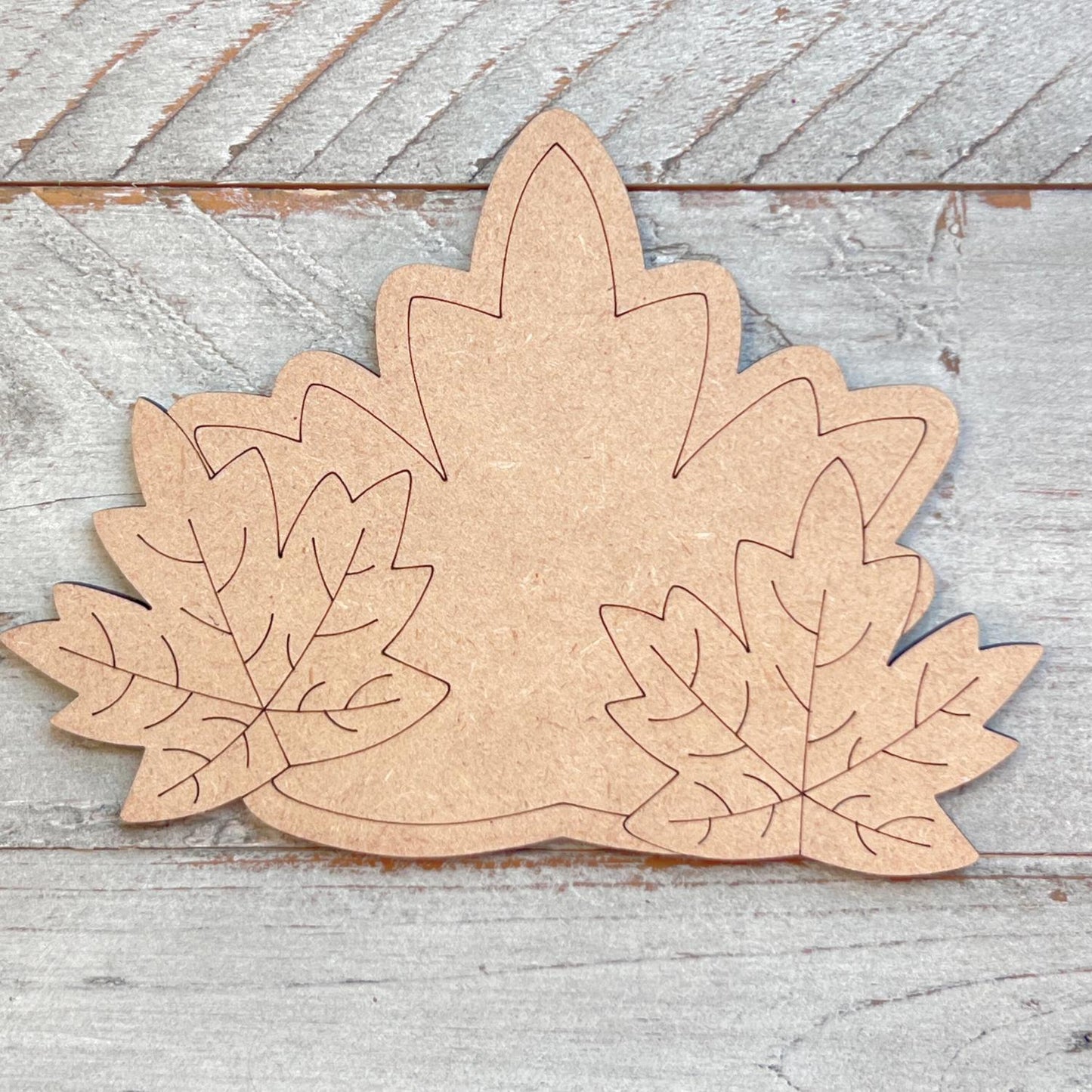 Fall leaf Wood Cutout | Maple Leaf Wood Cutout | Paint by Line