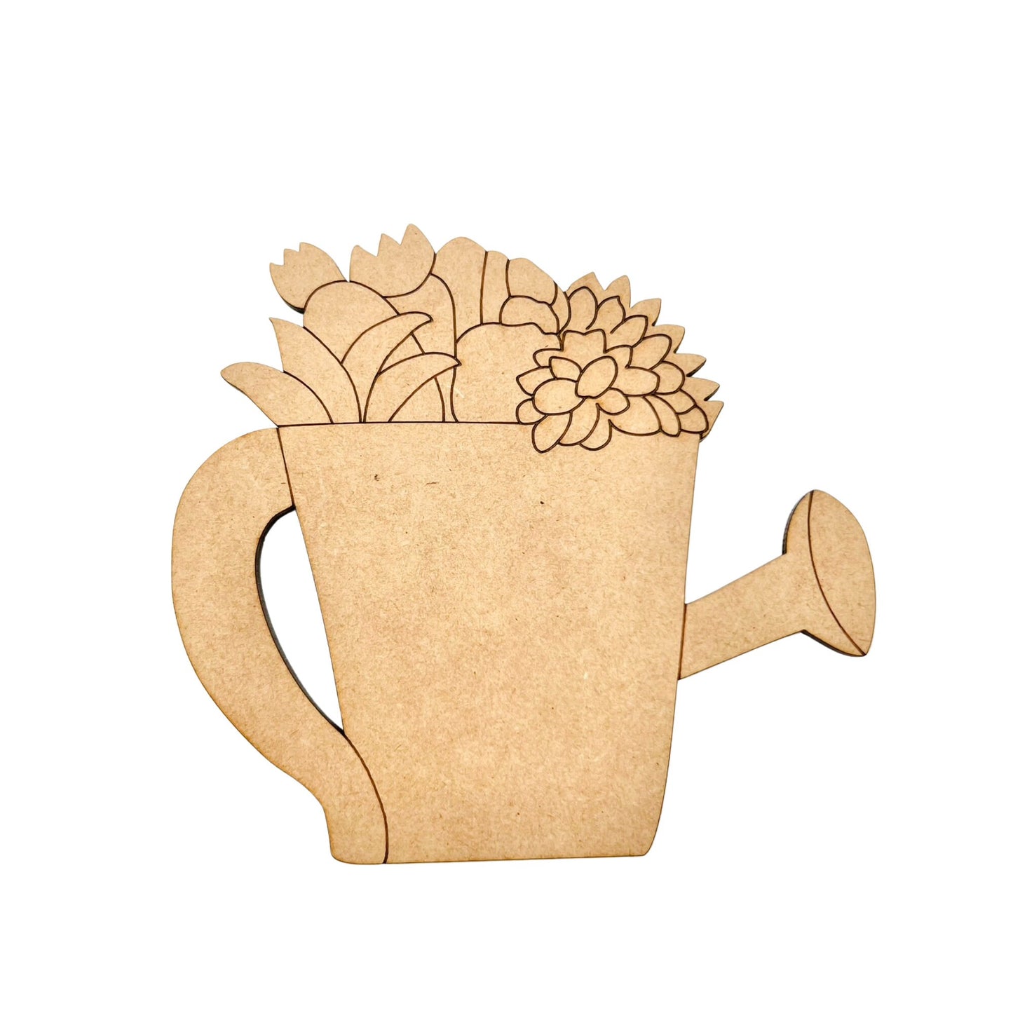 Small Watering Can with Flowers and Succulents| Wood Watering Can | Craft Wood Shapes | Spring Decor | DIY Crafts | Paint by Lines