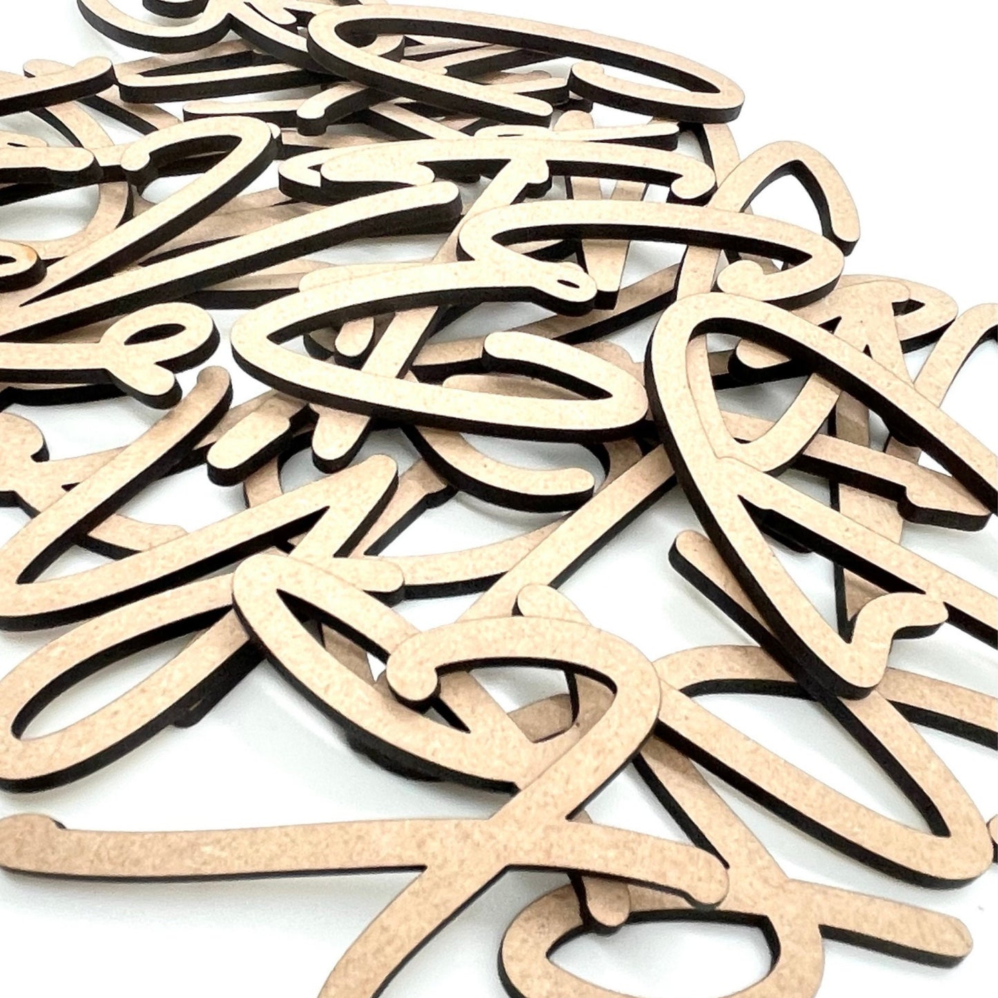 Purple Script Wooden Letters