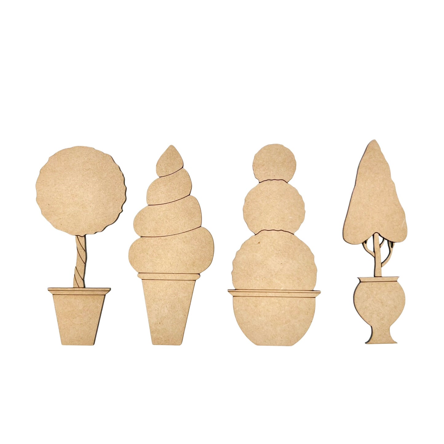 Small 3"-10" Potted Shrubs | Wood Shrubs | Topiary Shapes| Craft Wood Shapes | DIY Crafts | Paint by Lines