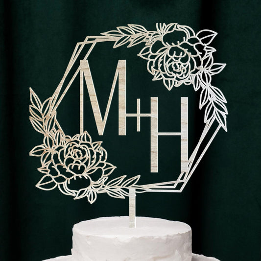 Wedding Personalized Cake Topper | Custom Name Cake Decor | Rustic Wedding Cake Decor | Anniversary Cake Topper | Personalized Wedding Decor