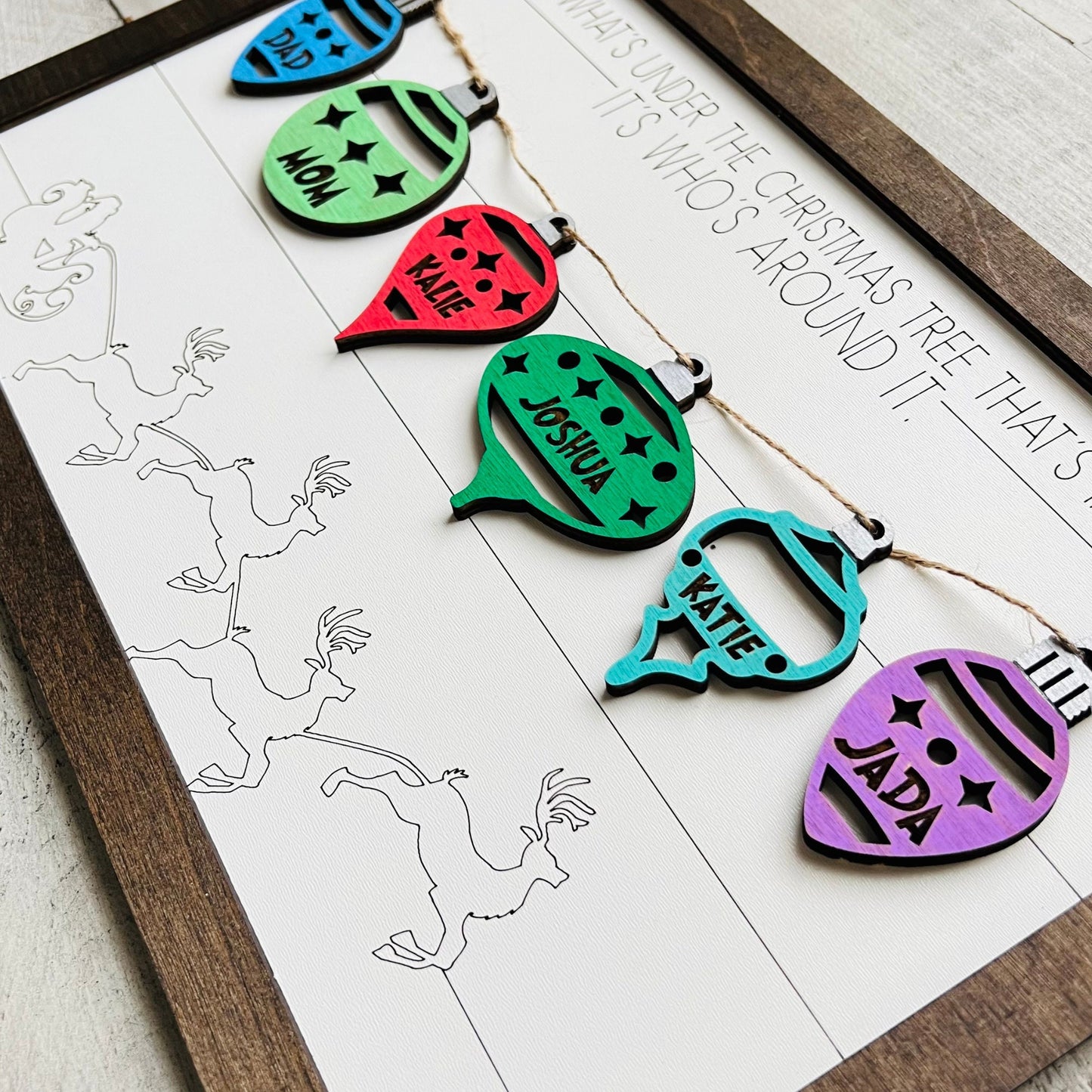 Christmas Family Ornament Plaque | Gift for Parents | Grandparents Gifts | Christmas Home Decor Sign