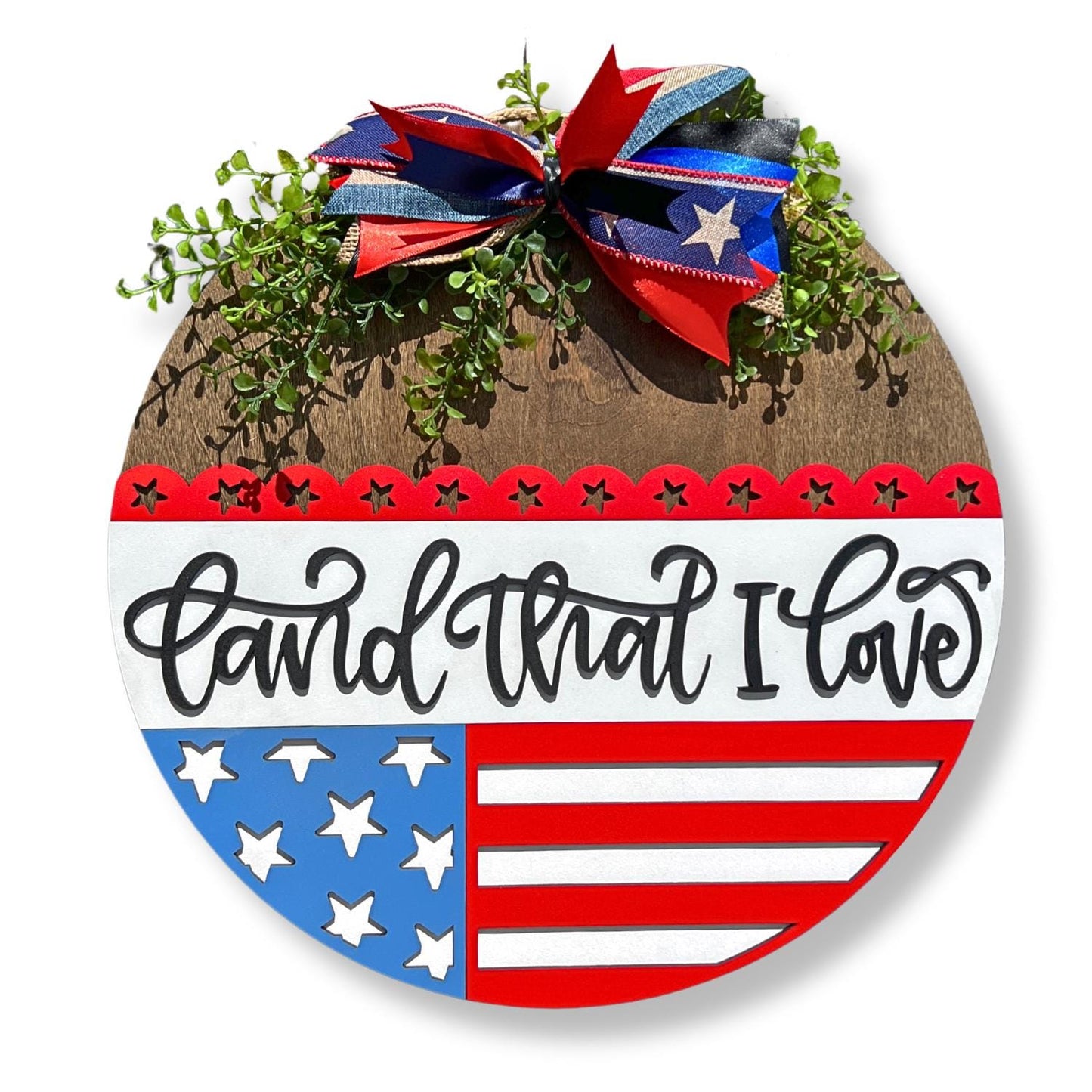 4th of July Door Hanger | Land that I Love Patriotic Door Sign