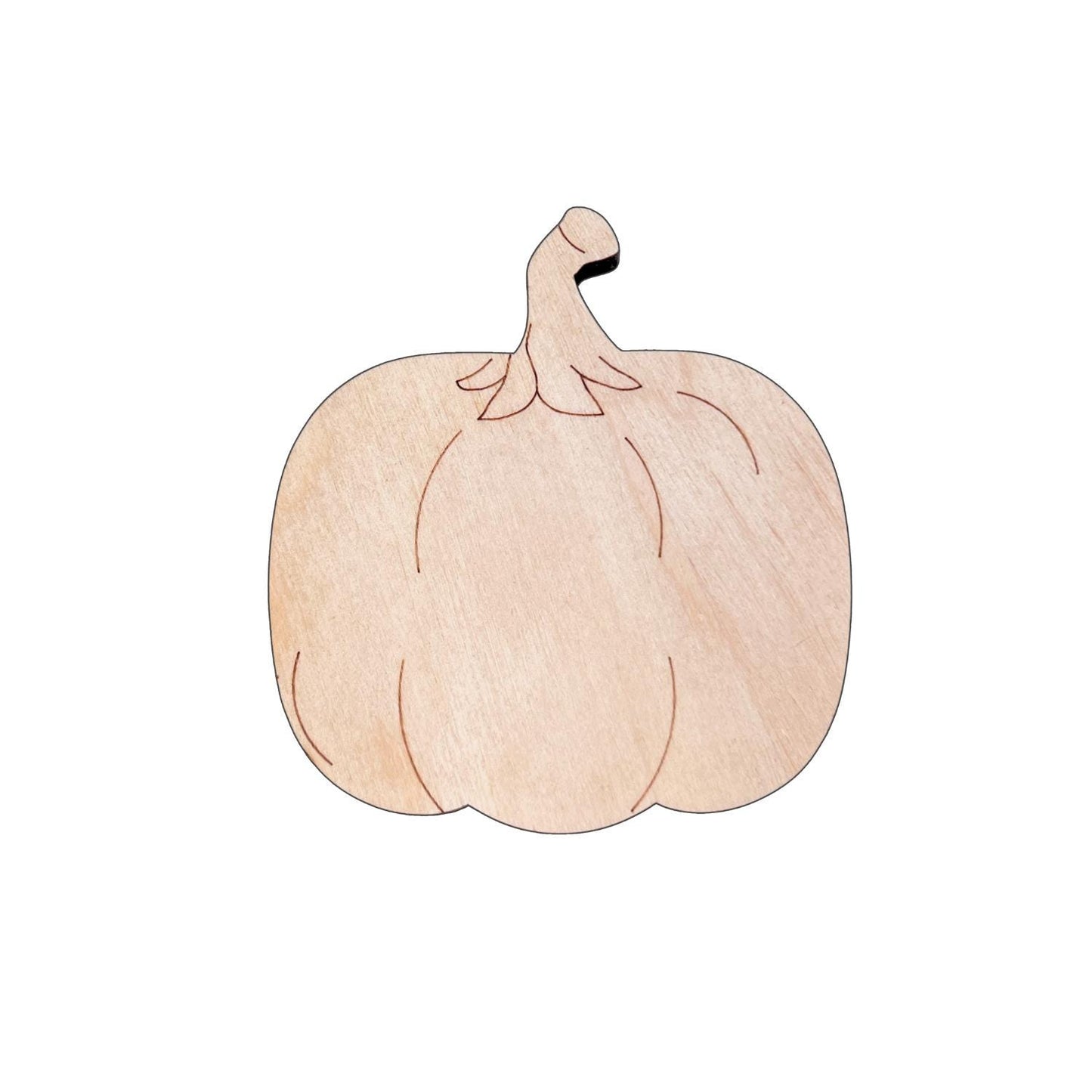 Fat Pumpkin Square with Stem Fall Wood Craft- Paint by line