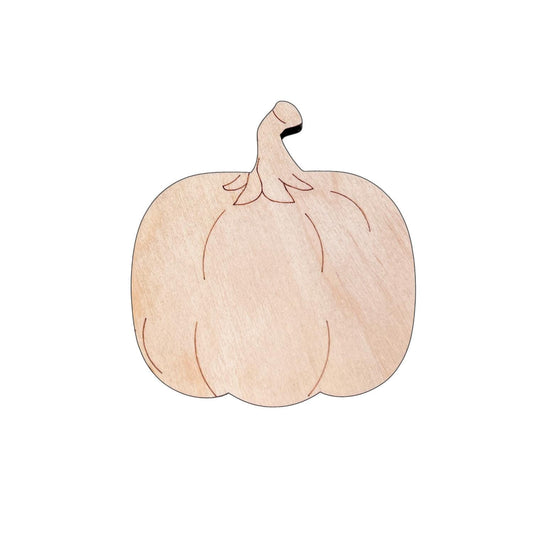 Fat Pumpkin Square with Stem Fall Wood Craft- Paint by line