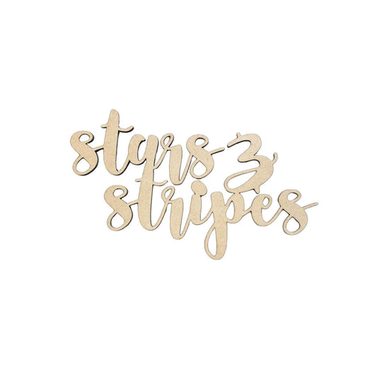 Stars and Stripes Wood Word Cutout | 4th of July Word Cutout | Wood Craft Letters | 4th of July Crafts | Independence Day Words