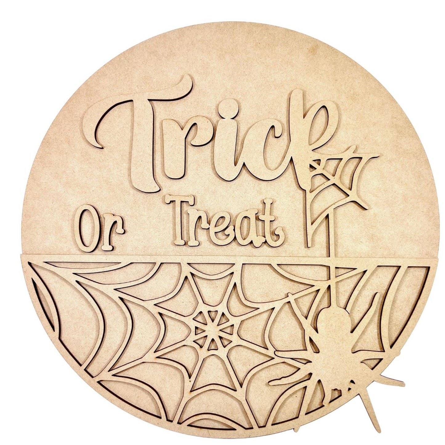 Small Trick or Treat Sign | Halloween Door Sign | Halloween Decor | DIY Halloween Door Sign | Unfinished Halloween Wood Crafts