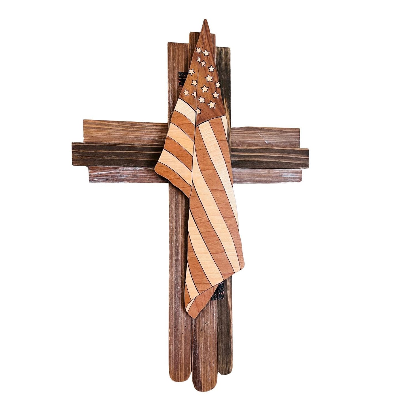 Draped American Flag | 4th of July Decorations | Memorial Day Flag | Veteran's Day Decor | Handmade with Love | Krafty Supply Artwork