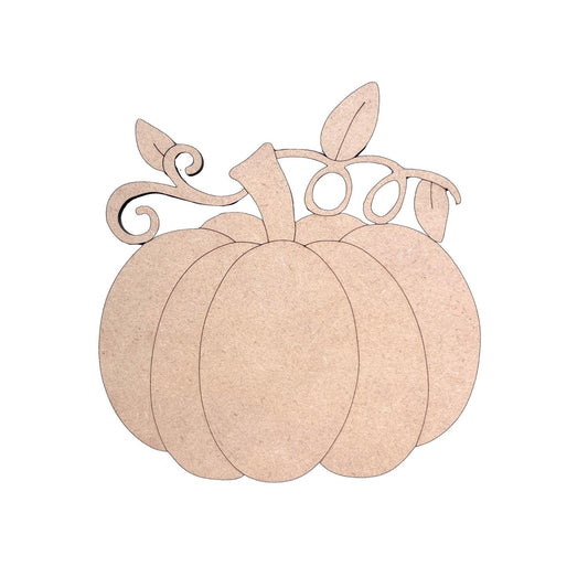 Pumpkin with Vine and Leaves Fall Wood Craft- Paint by line