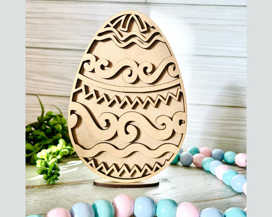 Easter Egg with Stand | 2 Layer Easter Egg Decor | Layered Wood Art | Easter Egg Decor | Easter Decor