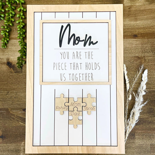 8" x 5.25" Mother's Day Puzzle Piece Plaque | Mother's Day Gift | Personalize Mother's Day Gift| Mother's Day Gift