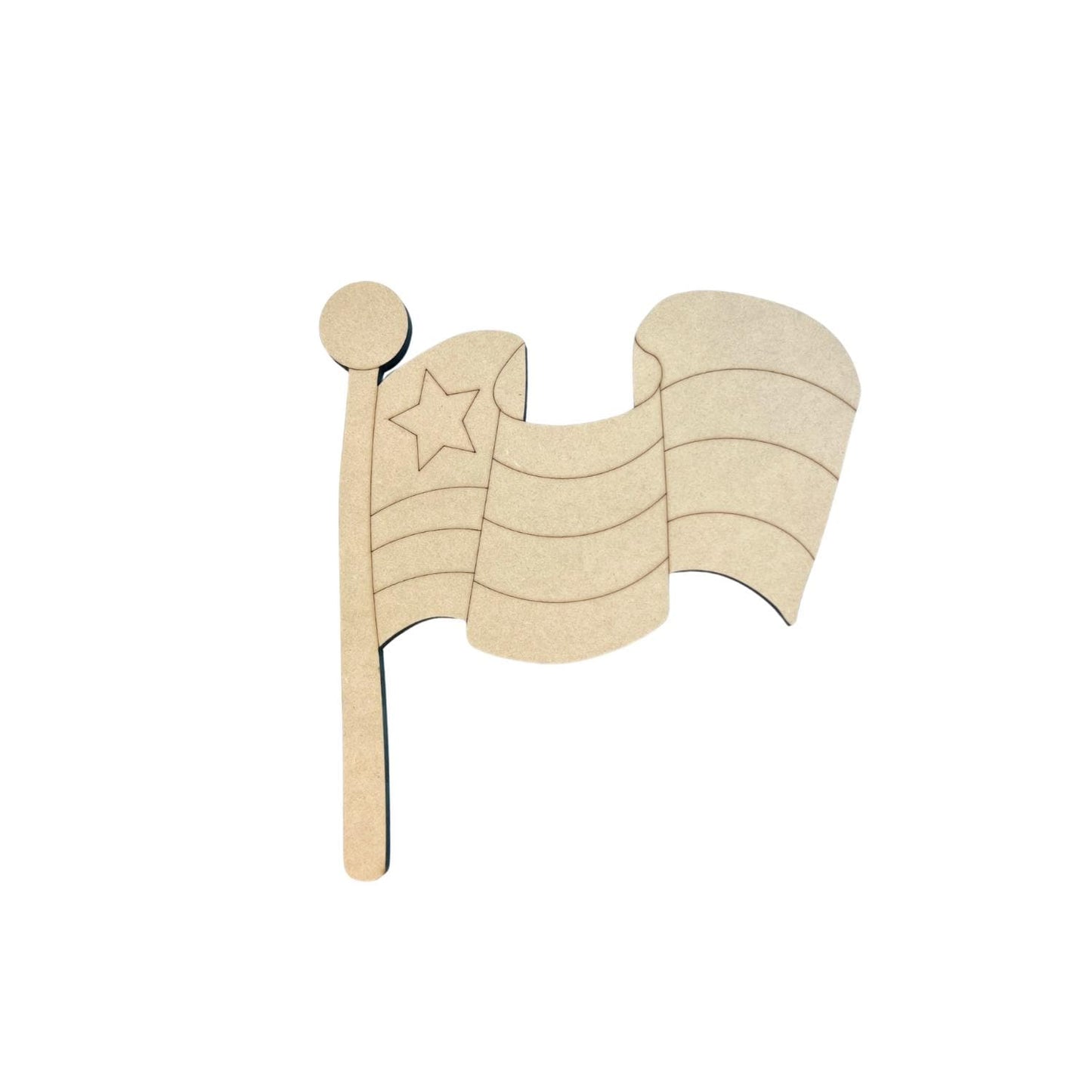 Small 3"-10" Waving American Flag| Wood Cutout | Fourth of July Flag | 4th of July Wood Cutout | Wood Craft Shapes | 4th of July Crafts