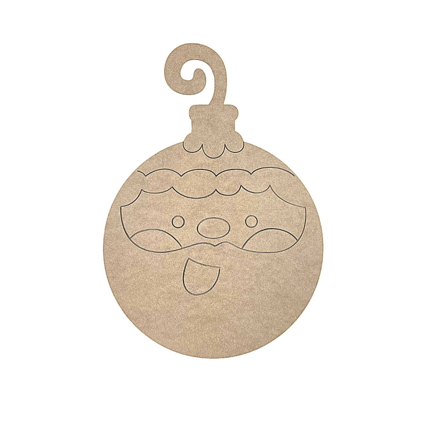 SMALL Happy Santa Ornament | Wood Craft Shapes | Christmas Wood Cutouts | Holiday Decor | Christmas Wall Art