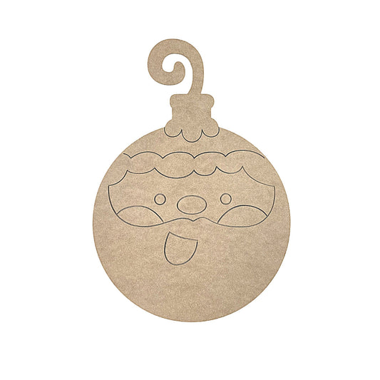 SMALL Happy Santa Ornament | Wood Craft Shapes | Christmas Wood Cutouts | Holiday Decor | Christmas Wall Art