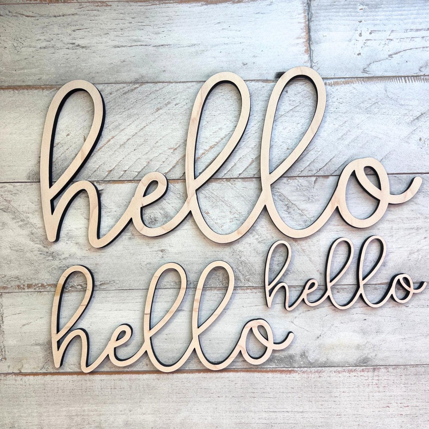 Hello Wood Word Cutout