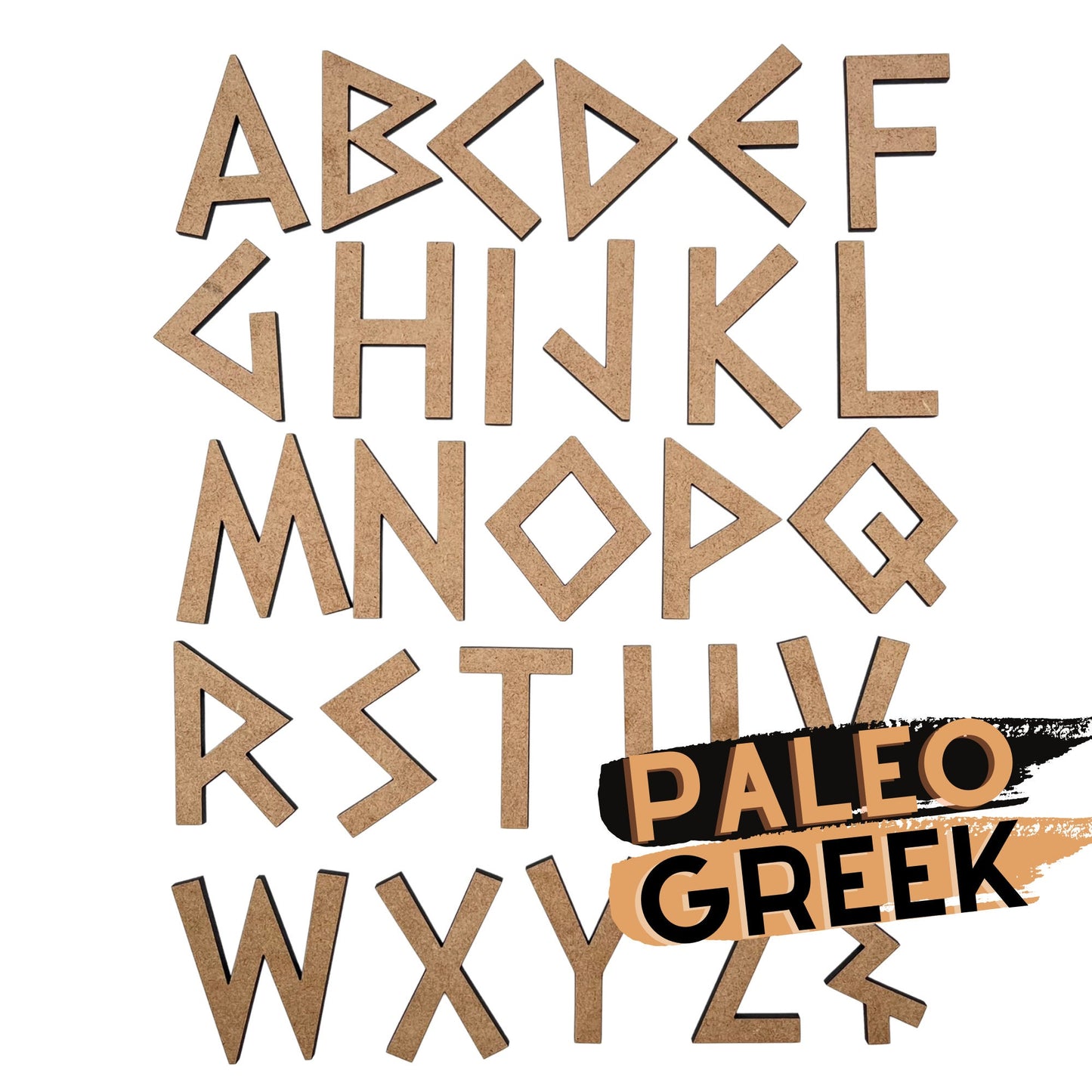 Paleo Greek Wooden Letters