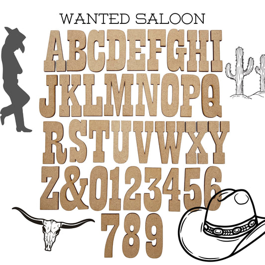 Wanted Saloon Wooden Letters