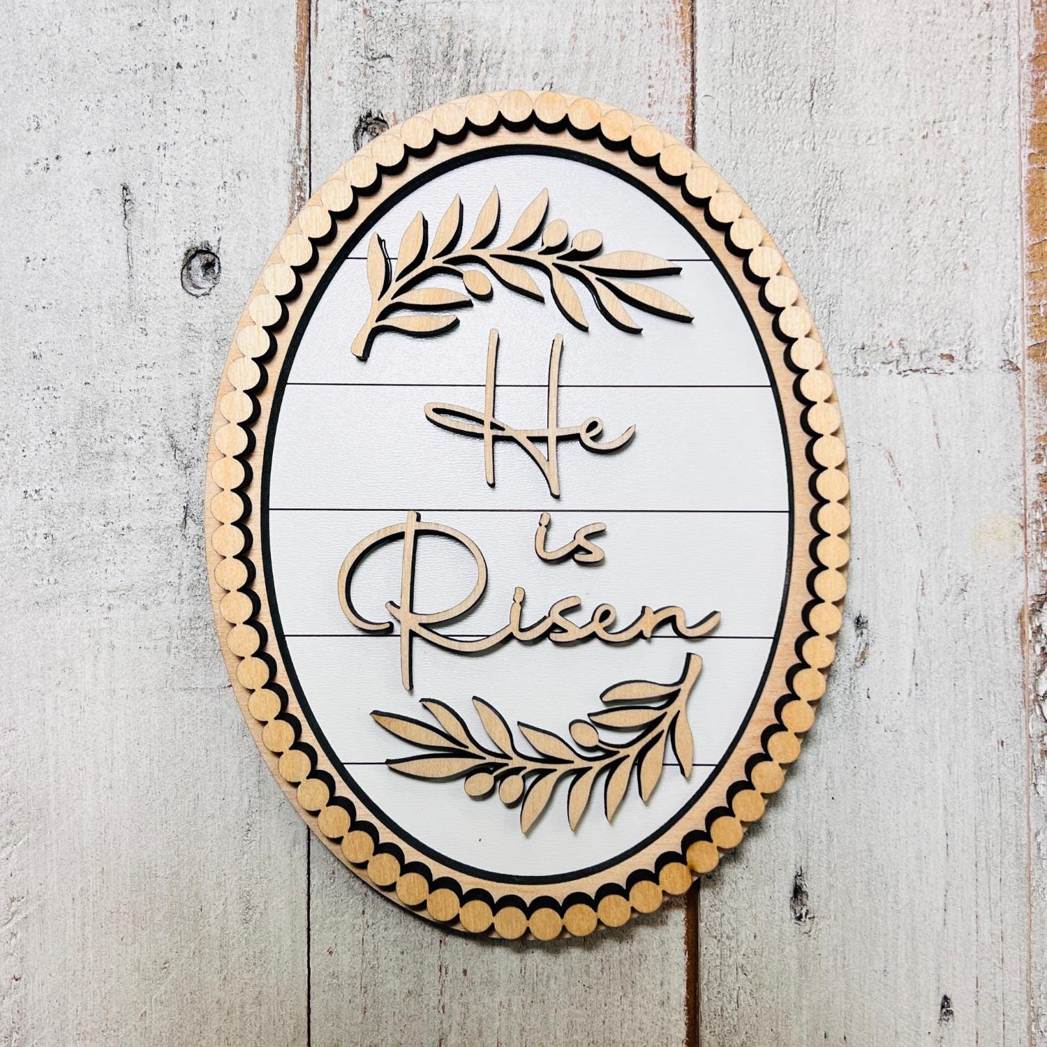 Beaded He Is Risen Sign | Easter Gifts | Resurrection Decor Sign | Spiritual Gifts | Gifts for Her | Gifts for Him | Church Wall Decor