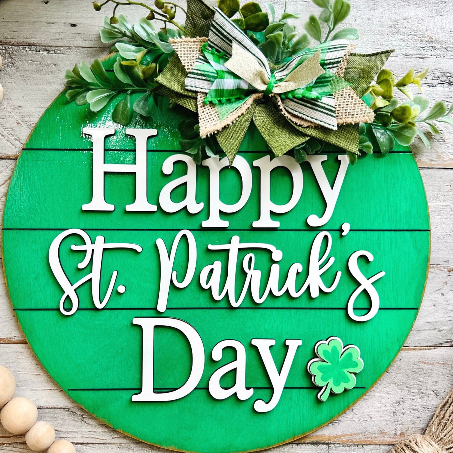 St. Patrick's Day Door Hanger | Happy Saint Patrick's Day Welcome Sign | Door Hanger | Wood Welcome Sign