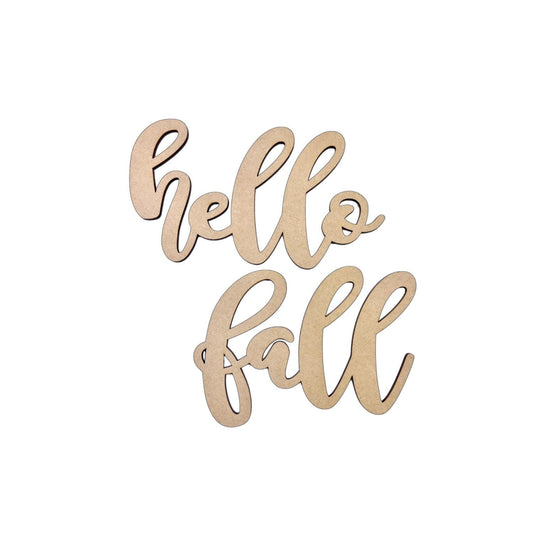 Hello Fall Wood Word Cutout | Fall Words