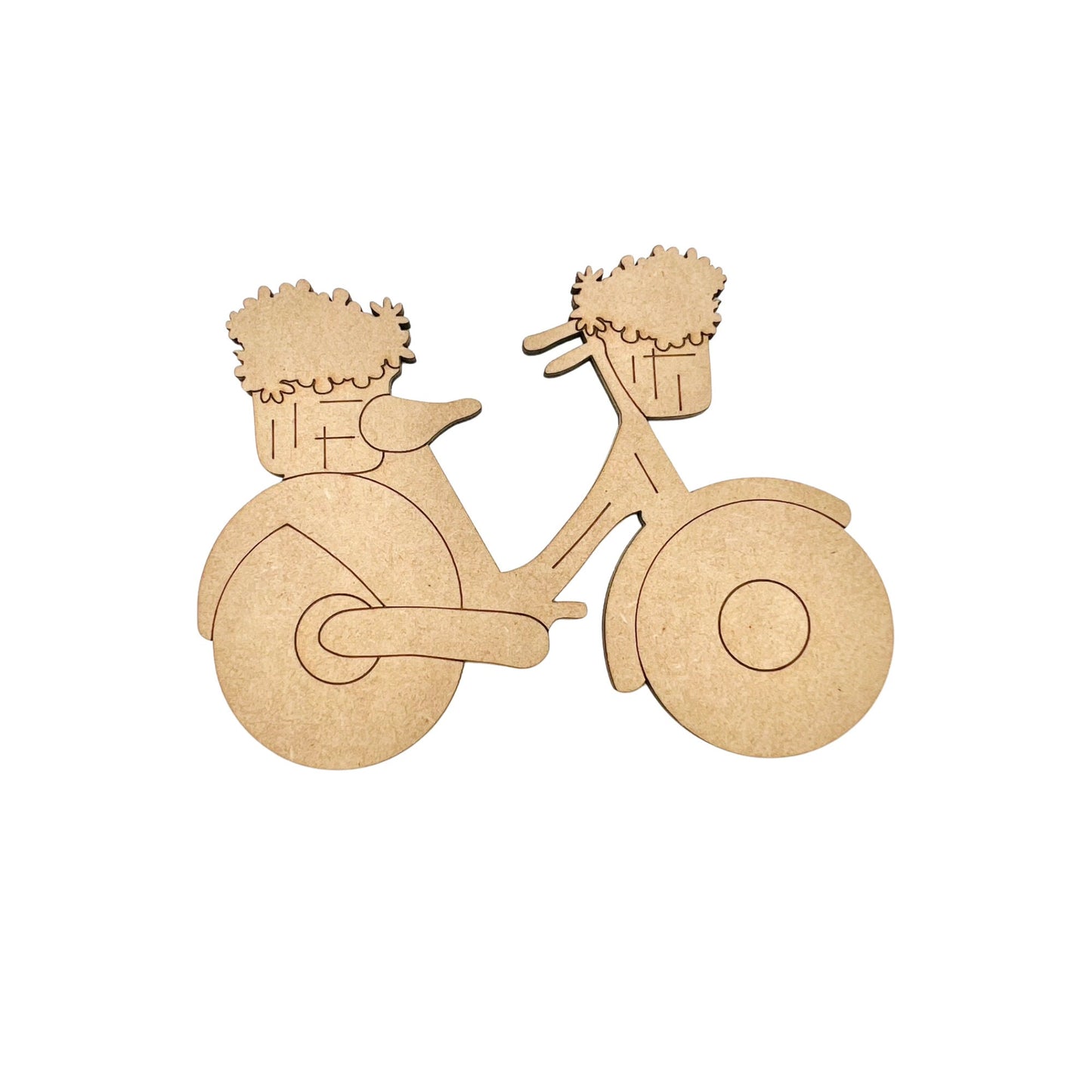 Large 12"-22" Wood Bicycle | Bicycle with Flowers | Craft Wood Shapes | Spring Decor | DIY Crafts | Paint by Lines