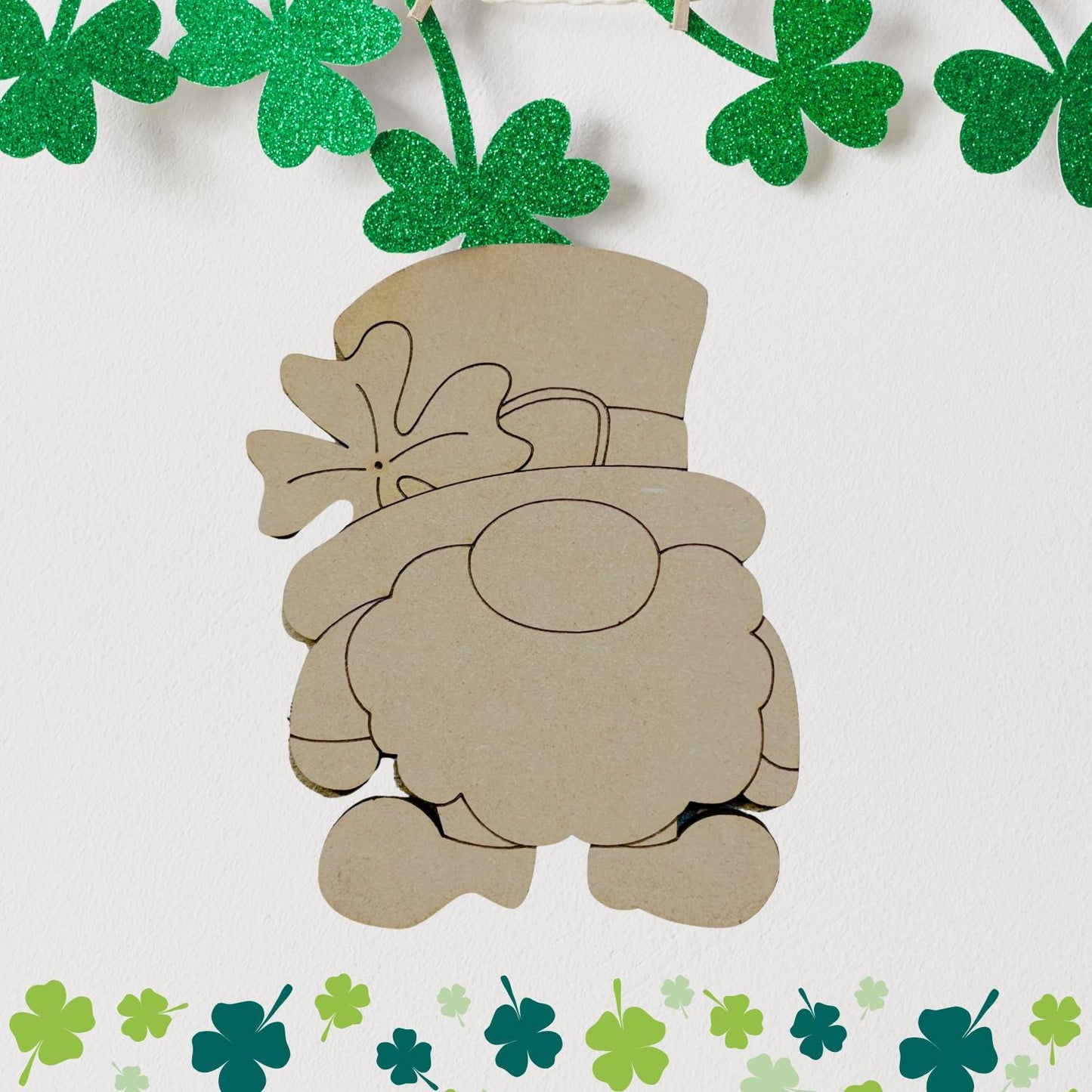 Large 12" - 22" | Short Leprechaun | St Patrick's Day Decor | Craft Wood Shapes | Spring Decor | DIY Crafts | Paint by Lines