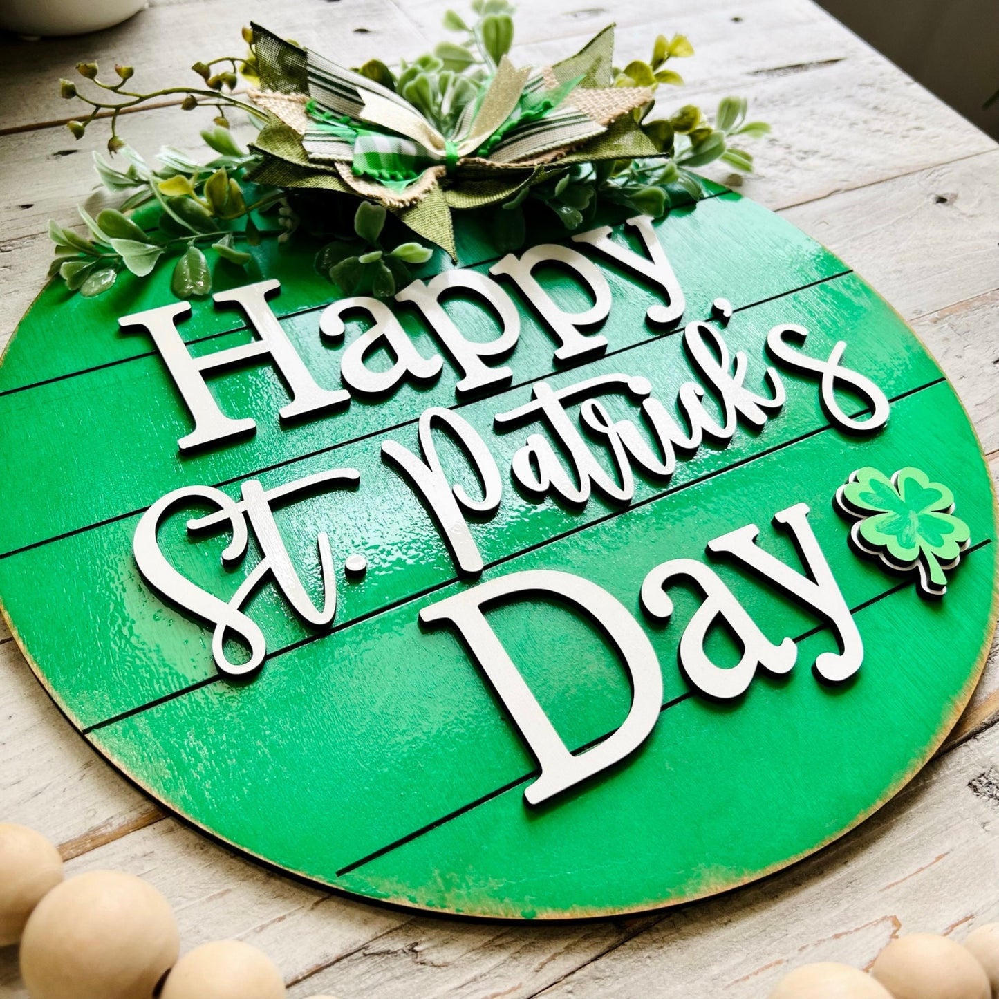 St. Patrick's Day Door Hanger | Happy Saint Patrick's Day Welcome Sign | Door Hanger | Wood Welcome Sign