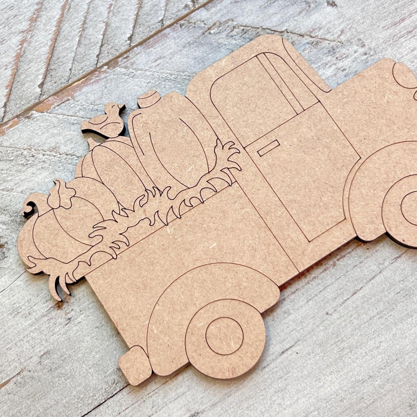 Fall Truck with Pumpkins | Paint by Lines