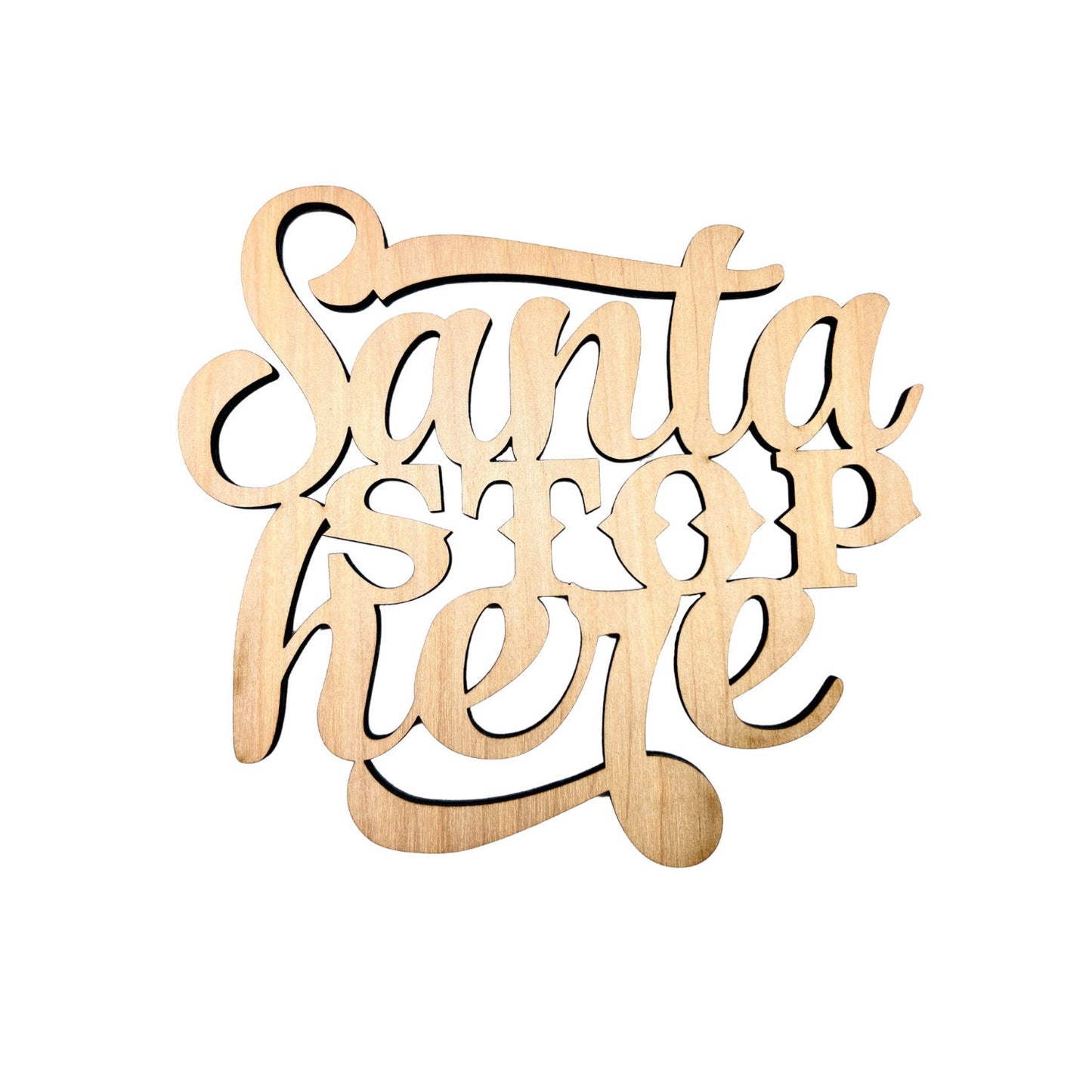 Large Santa Stop Here Sign Wood Cutout | Merry Christmas wood letter | Christmas wreath | Christmas Door hanger | Christmas Crafts |
