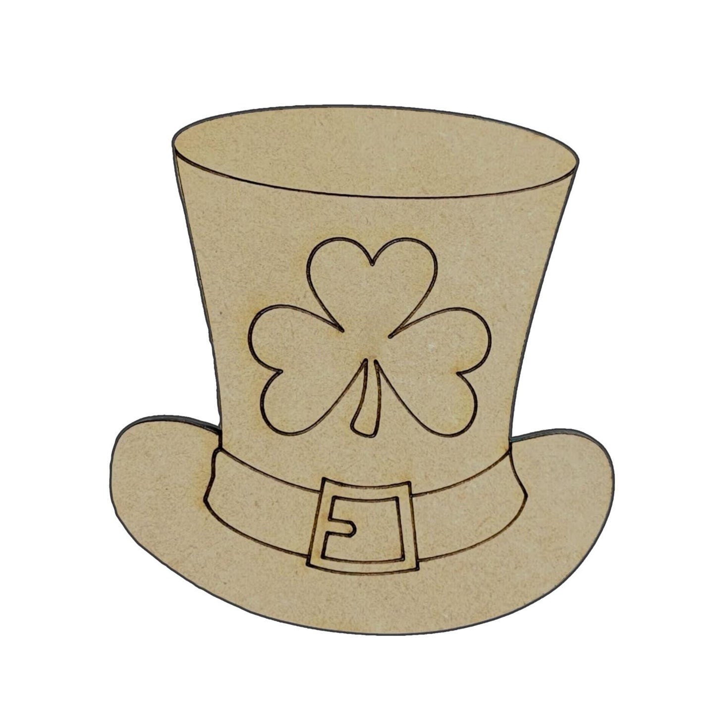 Large 12"- 22" | 3 Leaf Clover Hat | St Patrick's Day Decor | Craft Wood Shapes | Spring Decor | DIY Crafts | Paint by Lines